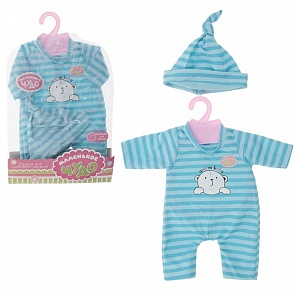 Одежда для пупса: комбинезон в полосочку, шапочка (Маленькое чудо, 872982)